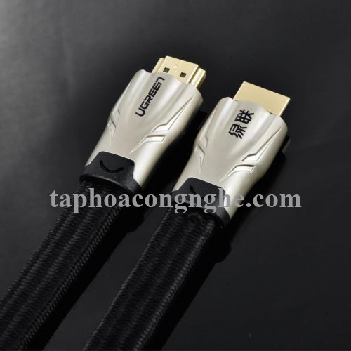 Ugreen 10256 10M màu Đen Cáp tín hiệu HDMI vỏ bọc lưới cao cấp cáp dẹt HD102 30010256